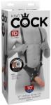 Pipedream - King Cock 10" Hollow Strap On Suspender System Light/Black felcsatolható eszköz