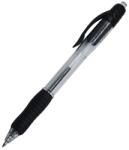 BLUERING Golyóstoll 0, 7mm, nyomógombos, gumírozott fogórész, fekete átlátszó test, Bluering® R2, írásszín fekete - irodamarket