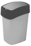 Keter Szemetes kuka billenő fedéllel műanyag 10 literes Curver ezüst/grafit - irodamarket