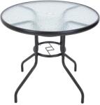 ROJAPLAST ZWMT kerti asztal fém üveg asztallap 80 cm átmérőjű (YLGT-019)