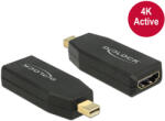 Delock Adapter Mini Displayport 1.2-Dugós Csatlakozó - HDMI-Csatlakozóhüvely 4K Aktív, Fekete