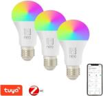 Immax NEO Smart szett 3x LED izzó E27 11W RGB+CCT színes és fehér, dimmelhető, Zigbee (07743C)