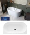 M-Acryl Velvet különleges akril kád 160x75 + ELŐLAP (fehér) + LÁB + Króm lefolyó klick-klack (12516)