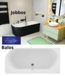 M-Acryl Balance különleges fényes fekete akril kád 160x75 KÁD JOBB + ELŐLAP (fényes fekete) + LÁB + Króm lefolyó klick-klack (12495)