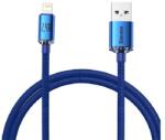 Baseus CRYSTAL SHINE adatkábel (USB - lightning, 2.4A, PD gyorstöltő, 120cm, cipőfűző) SÖTÉTKÉK