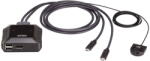 ATEN Switch KVM ATEN Aten US3312 2-Port USB-C 4K DisplayPort KVM Switch with Remote Port Selector (US3312-AT)