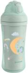 KikkaBoo Чаша със силиконовa сламка Kikkaboo - Moony me, 220 ml, Mint (31302030080)