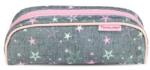 Belmil Tolltartó, henger alakú, cipzáras, BELMIL Shine Bright, szürke-rózsaszín, csillagok
