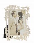 Poldom Fém képkeret 10x15 áttört krémszínű, finom díszítéssel (5901560612984)
