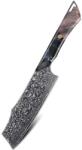 HARAHU Cuțit de bucătărie damasc TE-37377 - Nakiri / Albastru KP37377