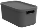 Rotho Tároló doboz tetővel 12l ALBULA Szín: Grafit