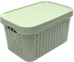 Elif Plastik Tároló doboz tetővel zöld szám: 17L