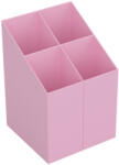 ICO Írószertartó 4 rekeszes négyszögletű műanyag, Ico pasztell rózsaszín (9570009009) - bestoffice