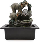  Szoba szökőkút elefánt családdal, keleti hatással, világítással, 30cm