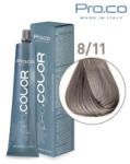 Pro.co Vopsea de par profesionala 8/11 Blond deschis cenusiu 100ml