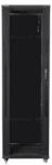 Lanberg FF01-6642-12B 19" 42U SZÉL: 600 MÉLY: 600 MAG: 2047 lapraszerelt üvegajtós fekete rack szekrény (FF01-6642-12B)