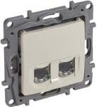 Legrand Niloé 2xRJ45 Cat. 6 STP aljzat csavaros köröm nélkül bézs - 664876 (664876)