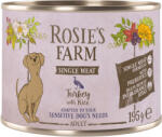Rosie's Farm 6x195g Rosie's Farm Single Meat Adult pulyka & rizs nedves kutyatáp