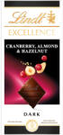 Lindt Excellence étcsokoládé vörösáfonya, mandula és mogyoró - 100g
