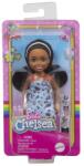 Barbie Papusa - Barbie Chelsea - Creola cu par saten si rochita albastra - Barbie - Mattel Papusa