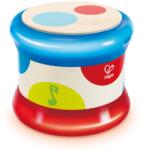 Hape Baby Drum | Jucarie muzicala rulanta pentru copii mici pentru a invata ritm si sunete diferite, functioneaza cu baterii, de la 6 luni (E0333)
