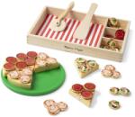 Melissa & Doug Set de joaca Melissa & Doug Wooden Pizza Party pentru copii, peste 50 de toppinguri, cu taietor de pizza, farfurie pentru pizza, spatula din lemn si cutie din lemn (10167) Bucatarie copii