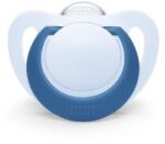 Nuk Силиконова залъгалка NUK - Star, Синя с кутия за стерилизиране, 6-18 m (10736751-синя)