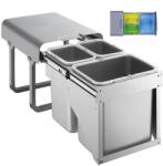 EKOTECH - Beépíthető hulladékgyűjtő EKKO FRONT 40 - 1x16 liter+2x8 liter (MK90234100)