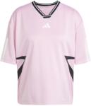 adidas Тениска Adidas Tiro Cut 3-Stripes Colorblock Boyfriend T-Shirt - True Pink