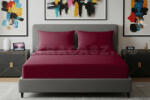 Alvásstúdió Jersey gumis lepedő Burgund 180-200x200 cm - matracasz