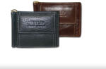 WILD férfi dollár pénztárca valódi bőr sötétbarna (fr-5516-brown)