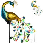 ZELUX Pávás napelemes kerti lámpa - 40 LED, IP44, szürkületérzékelős, forgatható panel (BCHTBCT-03348)