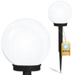 Volteno LED napelemes kerti lámpa szegecses, FEHÉR GOLYÓS, 10 cm (VOLSOL0140)