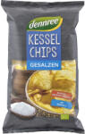 dennree Chipsuri bio de cartofi cu sare, 125 g