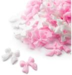  Körömdísz - 3D masni fehér és rózsaszín 50db