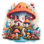 Lubiwood Gombaház fa puzzle (mp-mushroomhouse-a4)