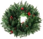 Ruhhy Karácsonyi ajtódísz koszorú 60 cm, sűrű PVC tűlevelek, toboz és bogyó (00022298)