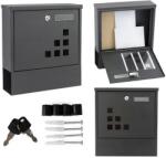 ModernHOME Anthracit galvanizált acél postaláda újságtartóval, falra/kerítésre szerelhető (HPB2210K-GS)