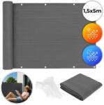 MultiGarden Szürke HDPE erkély árnyékoló háló 150x500 cm szerelőszettel (BP-203 GREY)
