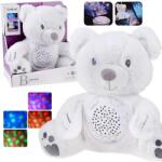 Jokomisiada Plüss fehér maci projektoros altatólámpa 6 altatódallal, csillagvetítő (21295)