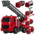 Kruzzel 6 az 1-ben tűzoltóautó szett gyerekeknek, ABS műanyag, 3+ év, piros (00024631)