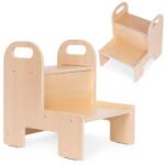 ECOTOYS Gyerek konyhai fellépő, 2 lépcsős, 12 mm rétegelt lemez, csúszásgátló talp (ESC-W-062)