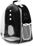PETSI Hordozó hátizsák macskáknak és kistestű kutyáknak, átlátszó ablakkal, 5 kg (ME04-01 BLACK)