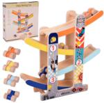 Jokomisiada Fa autóverseny pálya, 4 szintes csúszda 4 kisautóval, 30 cm (21418)