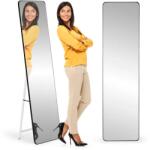 ModernHome Álló téglalap alakú tükör keskeny fekete kerettel, 148×38, 5 cm (GH-MM730)