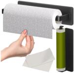 Ruhhy Fekete loft fém papírtörlő tartó ragasztós rögzítéssel, 25×7×4, 8 cm (00024732)