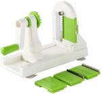 Herzberg Cooking Zöldség-spiralizáló szett 4 cserélhető rozsdamentes pengével, ABS ház (HG-8030)