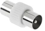 Lechpol Koaxiális TV antenna összekötő adapter, dugó-dugó, fém/műanyag (73575)