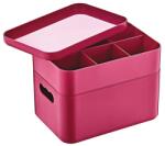 Herzberg Home & Living Kétszintes rózsaszín multifunkciós rendszerező doboz, 2 réteg (HG-OKY676PNK)
