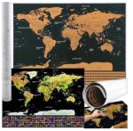 Malatec Világtérkép kaparós poszter zászlókkal 82x59 cm ajándékhengerrel (00023443)